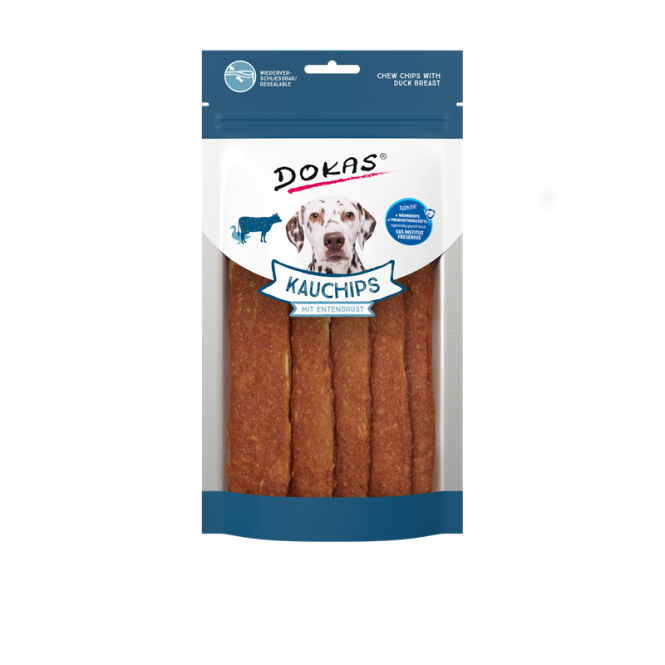 Dokas Dog Snack Kauchips mit Entenbrust 175g